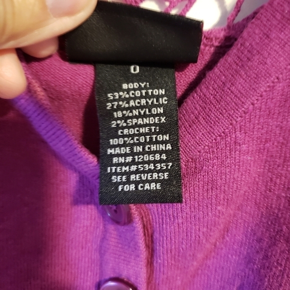 TORRID PINK CROP TOP WITH CROCHET TRIM - Picture 6 of 6